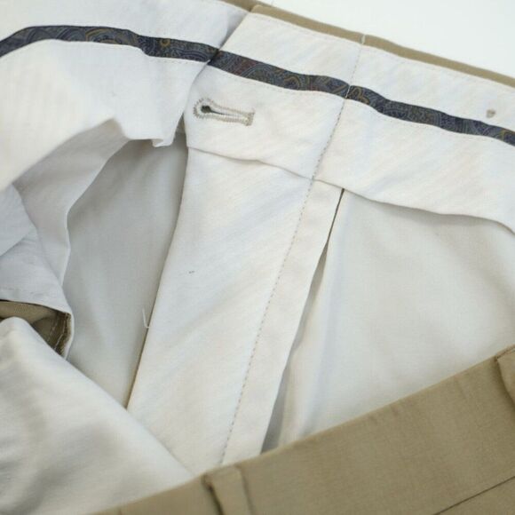 DAMAGED Lauren Ralph Lauren Total Comfort Wool Dress Pants 35 / 29 Tan Mid Rise - Picture 5 of 9